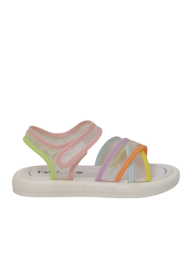 Transparent Colour Block Girl's Sandals-Side view