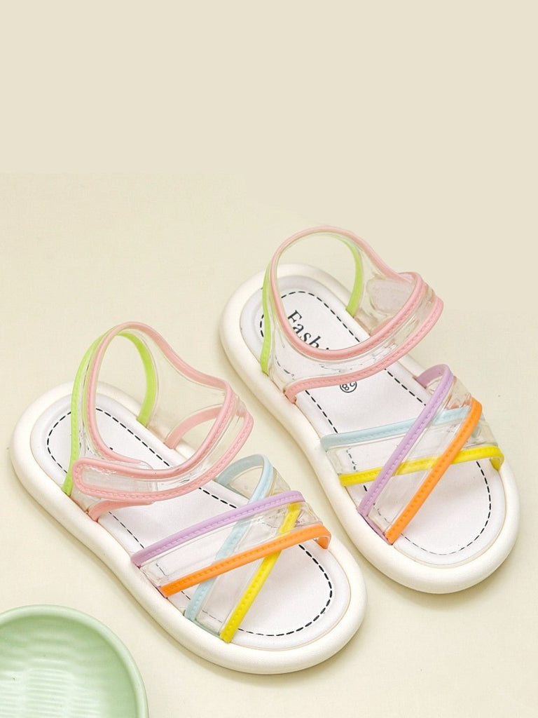 Transparent Colour Block Girl's Sandals