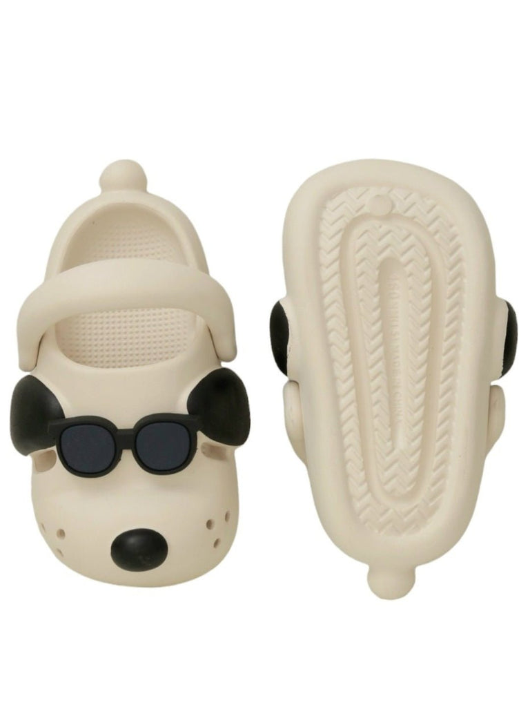 Front and back view of the Trendy Pup Boy's Clogs, showcasing the practical design and appealing aesthetics.