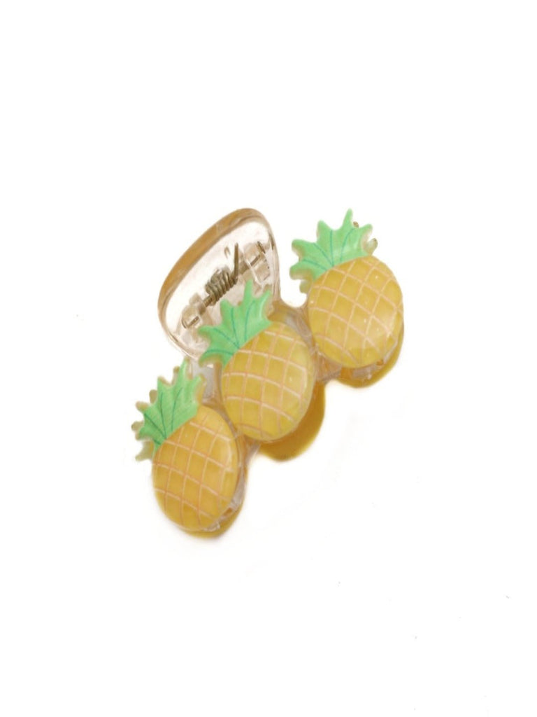 Full view of the Tropical Pineapple Hair Claw Clip by Yellow Bee highlighting the detailed pineapple design.