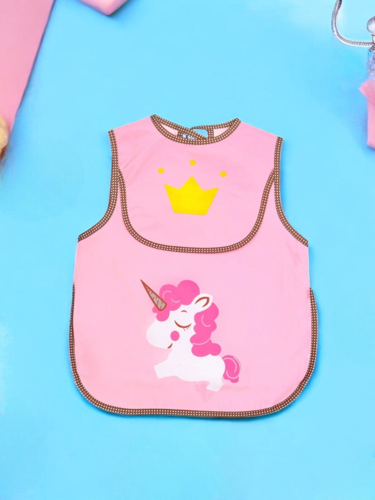 Unicorn Print Bibs with Crumb Collector for Girls- Creative view