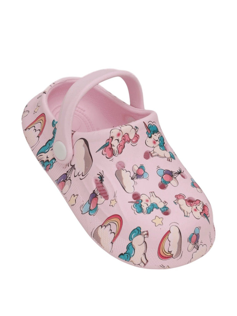 Unicorn Printed Clogs For Girls-Angle view