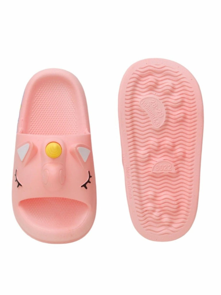 Back and front Unicorn-Themed Comfort Slides For Girls