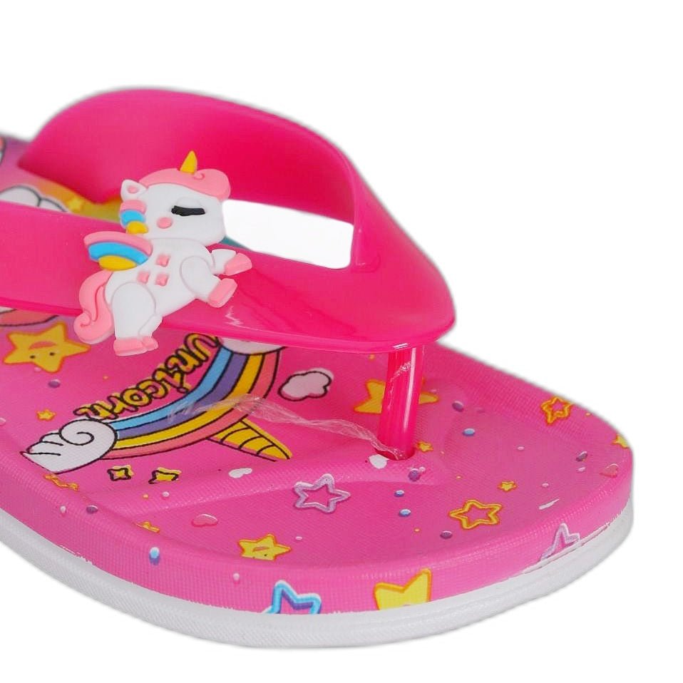 Close-up view showing the detail of the unicorn and colorful design on the Pink Unicorn Slides