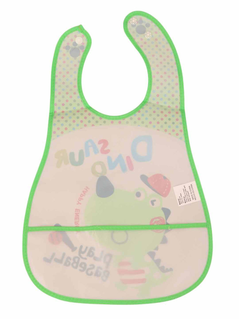 YellowBeeWaterproofBib_CuteDinosaurPlayingBaseball-BackView