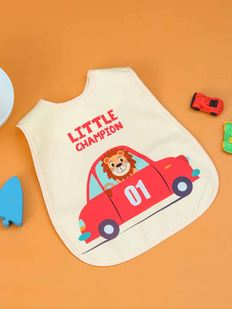YellowBeeWaterproofBibforBabies_RedCar_LionChampionDesign-CreativeView