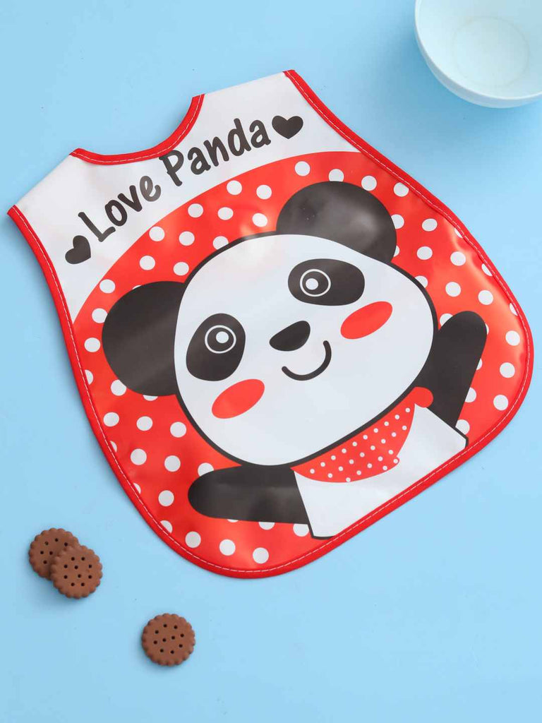 YellowBeeWaterproofBib_SmilingPandainRedPolkaStyle-CreativeView
