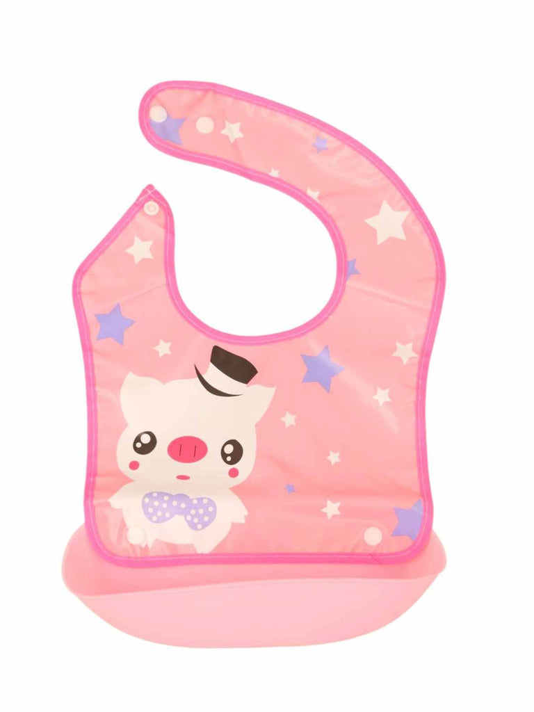 StarryKittyBabyBib_WaterproofPinkBibwithAdorableCat_FoodCatcher-FrontView1