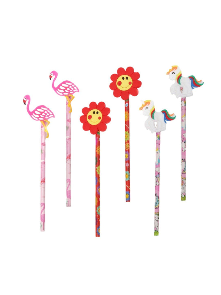 Yellow_Bee_Pencil_with_Unicorn_Flower_Flamingo_Motifs_for_Girls_Multi_Pack_of_6_-front..