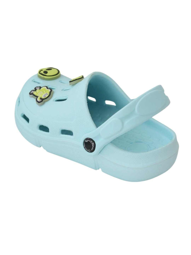 Whimsical Space-Themed Glow-in-the-Dark Alien & Space Charms Clogs for Boys-Blue-Back View