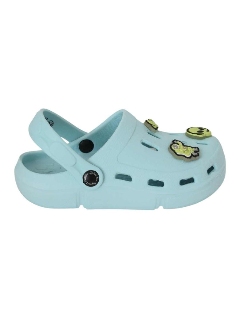 Whimsical Space-Themed Glow-in-the-Dark Alien & Space Charms Clogs for Boys-Blue-Side View