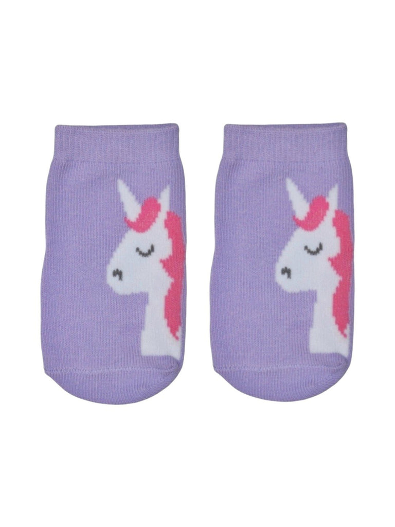 Whimsical Unicorn Dreams Socks Duo for Girls - Purple Front View