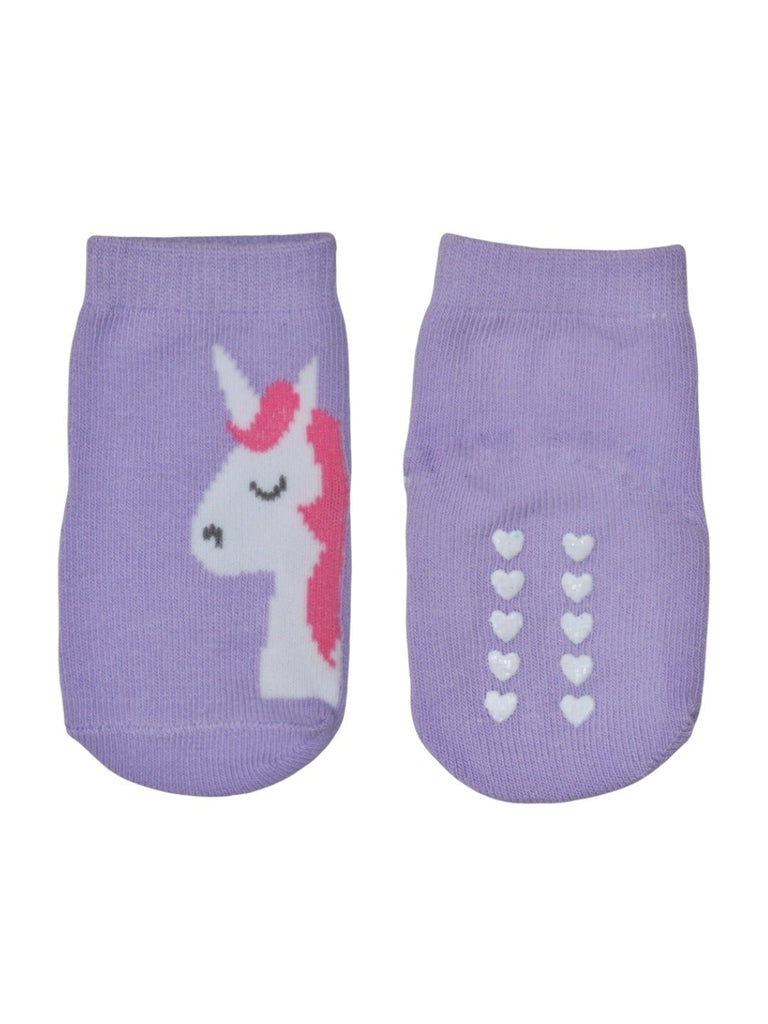 Whimsical Unicorn Dreams Socks Duo for Girls - Purple Full Front View