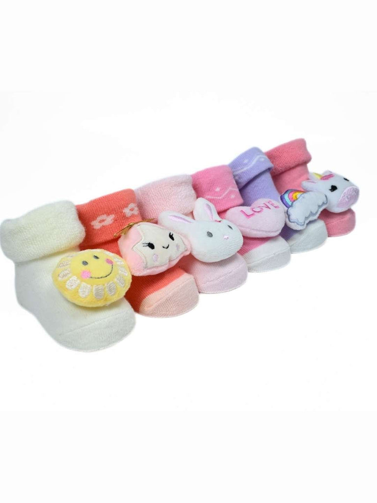 Whimsy_Wonders_Baby_Socks_Collection_6-Pair_Set_with_Love_Bunny_Unicorn_Rainbow_Themes-Angle View