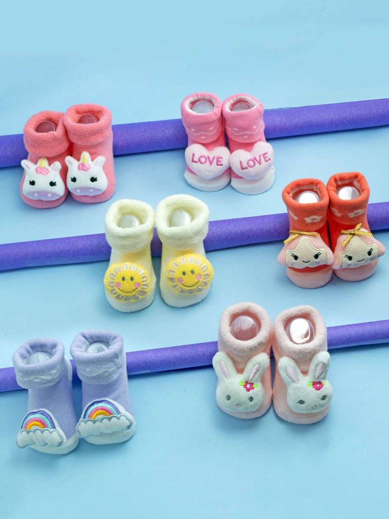 Whimsy_Wonders_Baby_Socks_Collection_6-Pair_Set_with_Love_Bunny_Unicorn_Rainbow_Themes-Creative_View