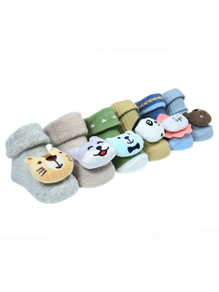 Whiskers & Friends Baby Socks Set – 6 Adorable Animal Characters with Snuggly Comfort-Angle View