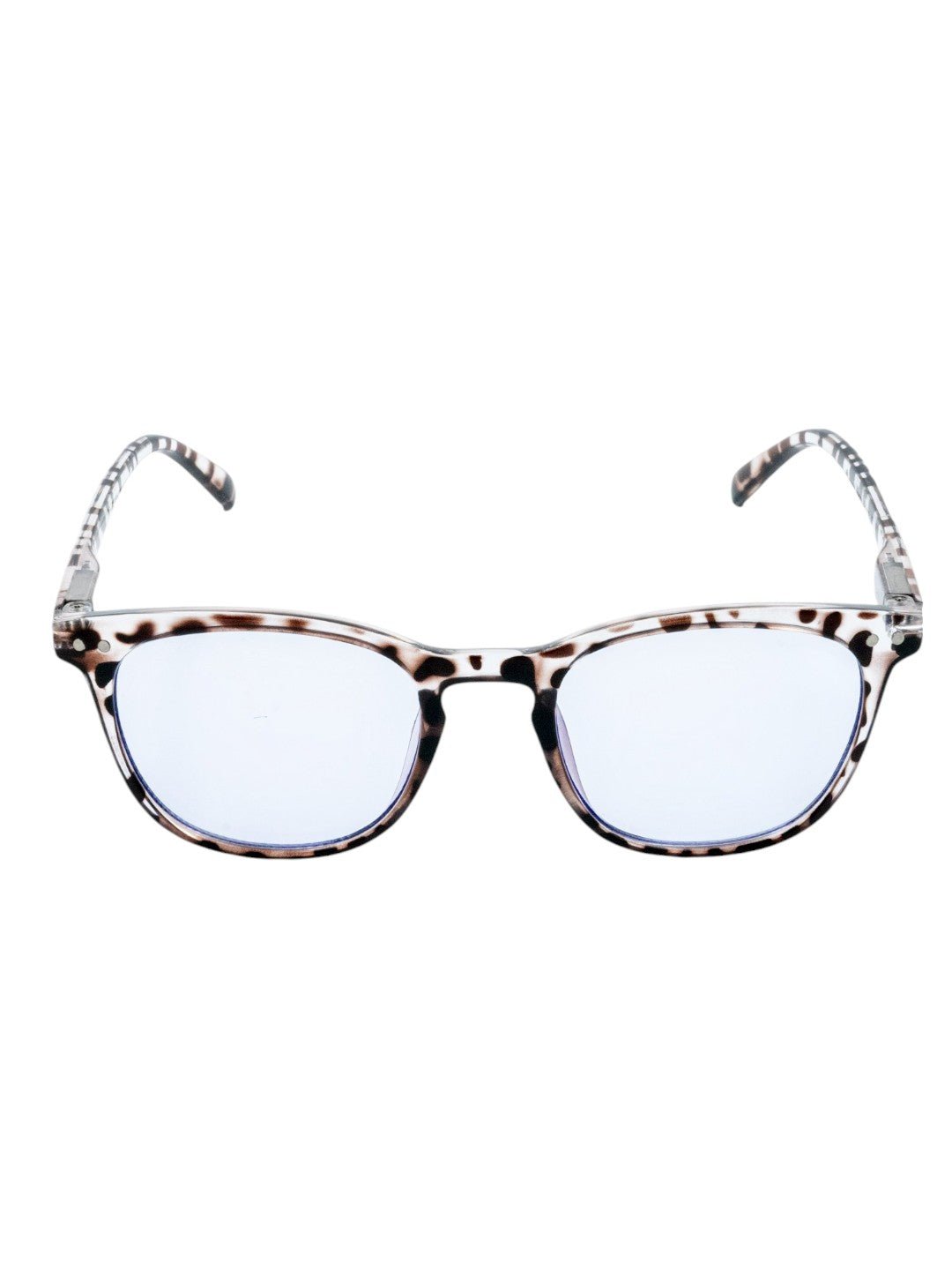 White Leopard Frame Blue Lens Glasses – Trendy Eyewear