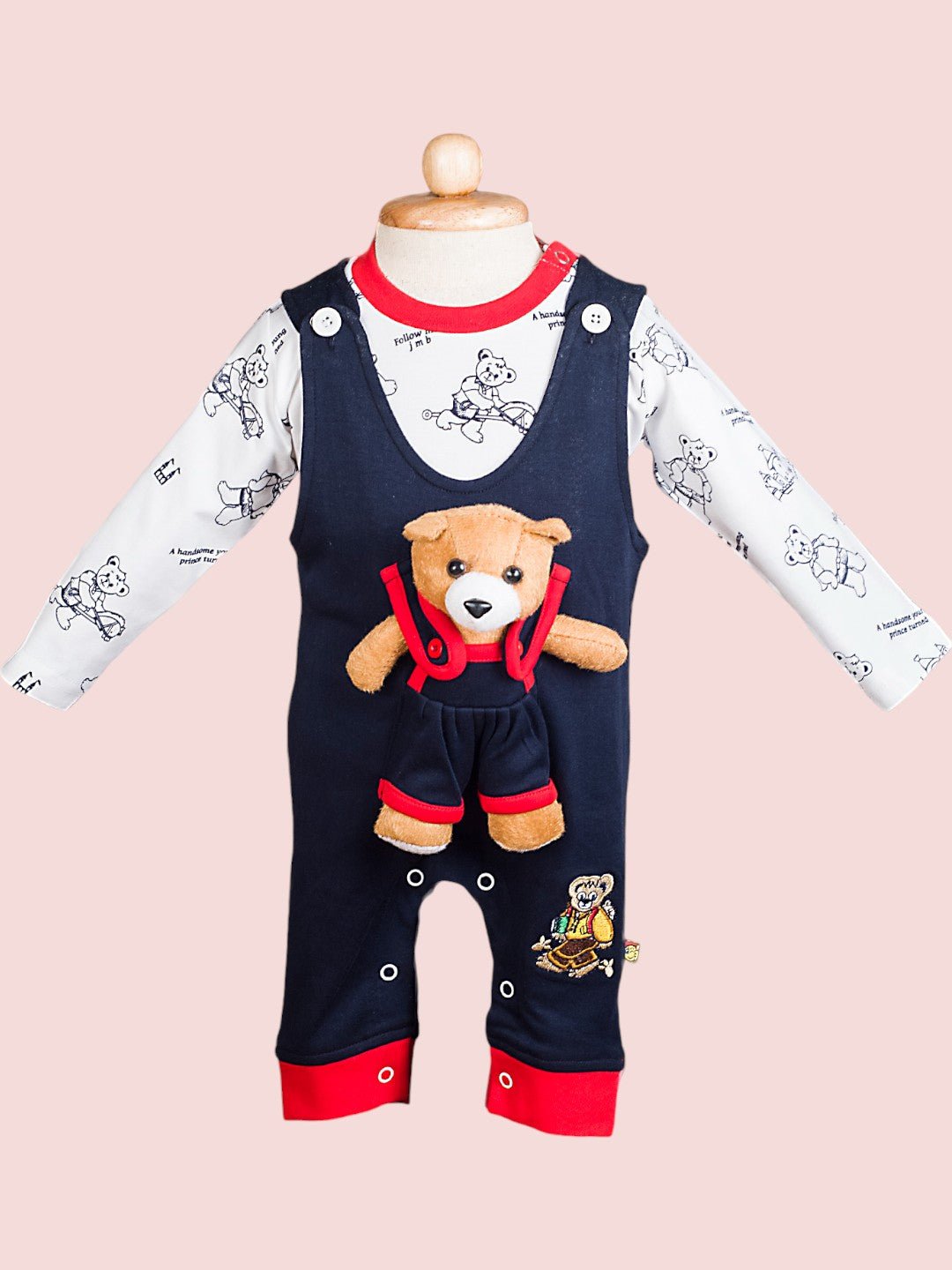 Wow Boy’s Teddy Bear Romper with 3D Plush Bear