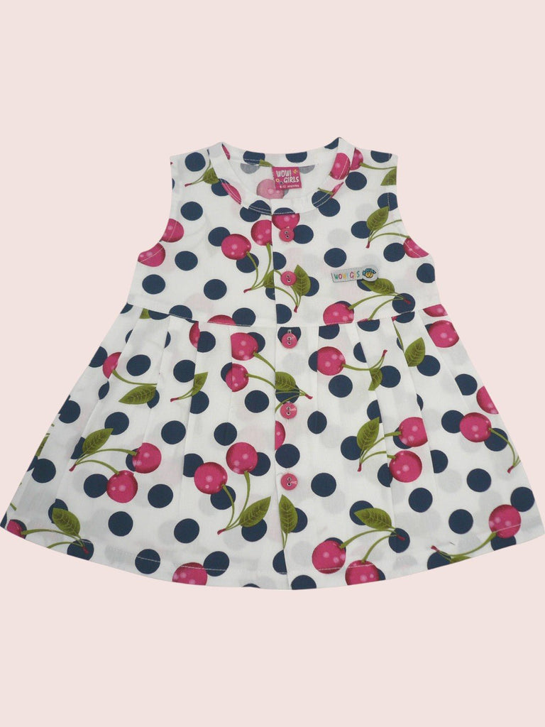 WowGirls_SleevelessCherryandPolkaDotPrintedDressFrontView