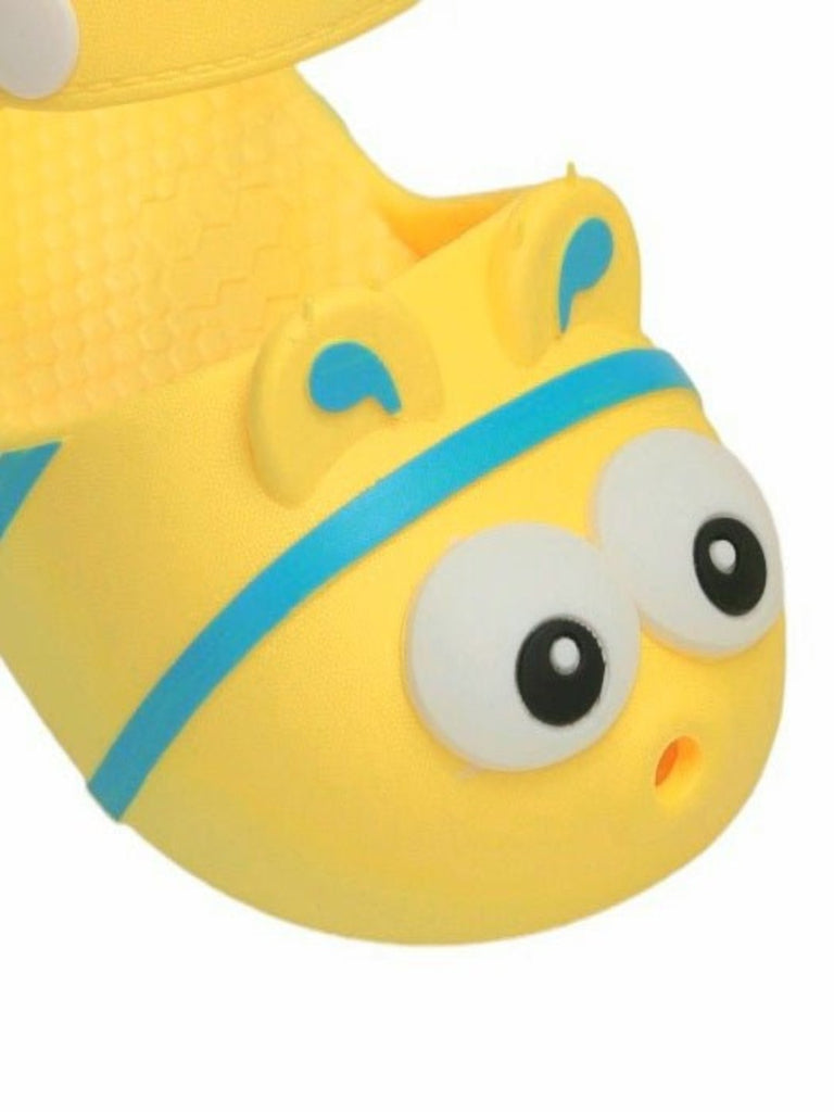 Close-up view of Yellow Adorable Animal Face Sandals for Boys