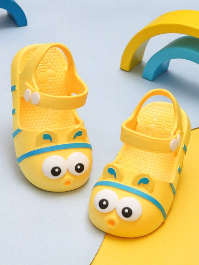 Creative display of Yellow Adorable Animal Face Sandals for Boys