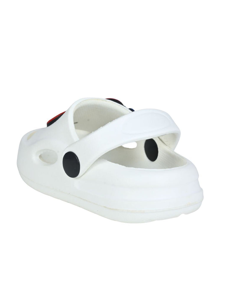 Yellow Bee Boys’ Captain America Shield & Hero Charm Sandals – White  Back View