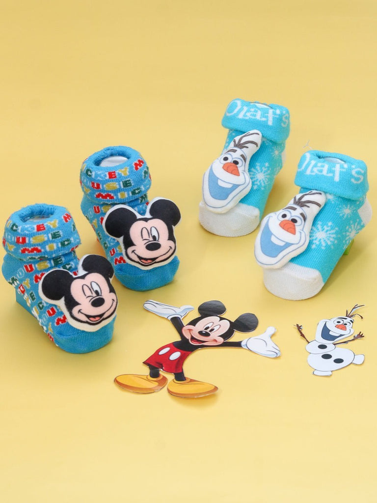 Yellow Bee Boys’ Disney 3D Socks Duo – Mickey Mouse and Frozen Olaf- Creative View