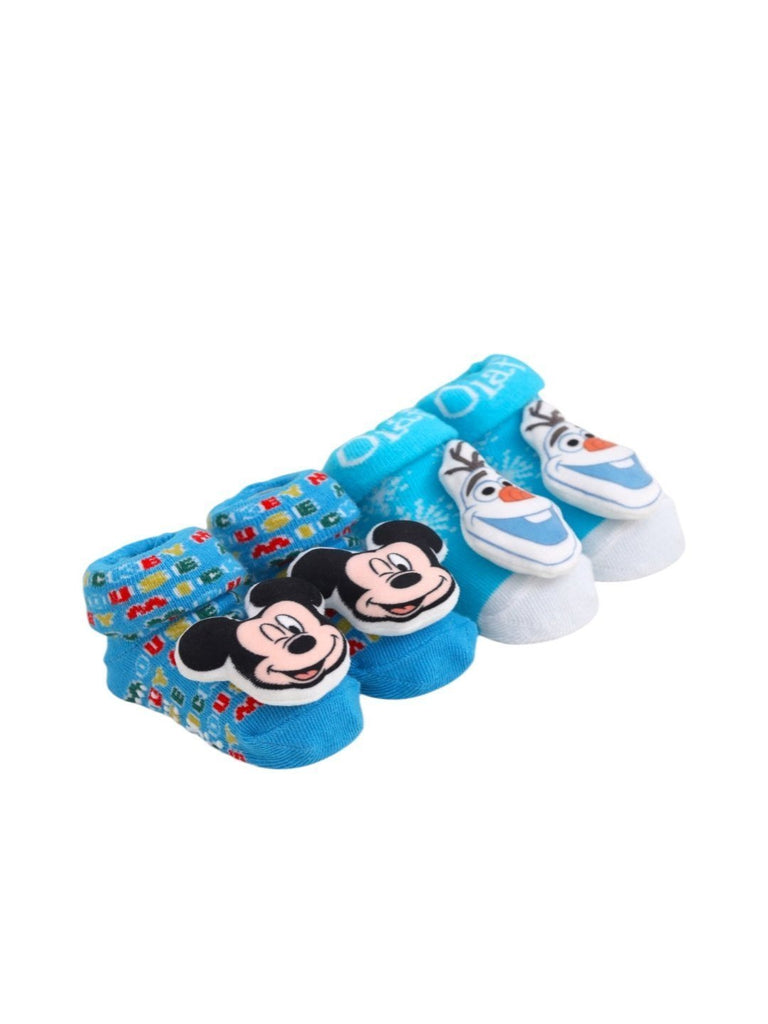 Yellow Bee Boys’ Disney 3D Socks Duo – Mickey Mouse and Frozen Olaf- Side View