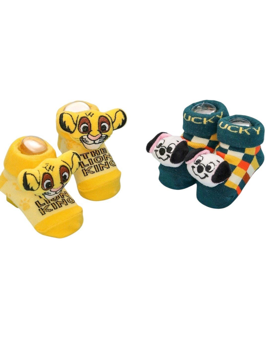 Yellow Bee Disney 3D Socks Duo – Simba & 101 Dalmatians Lucky – Yellow ...