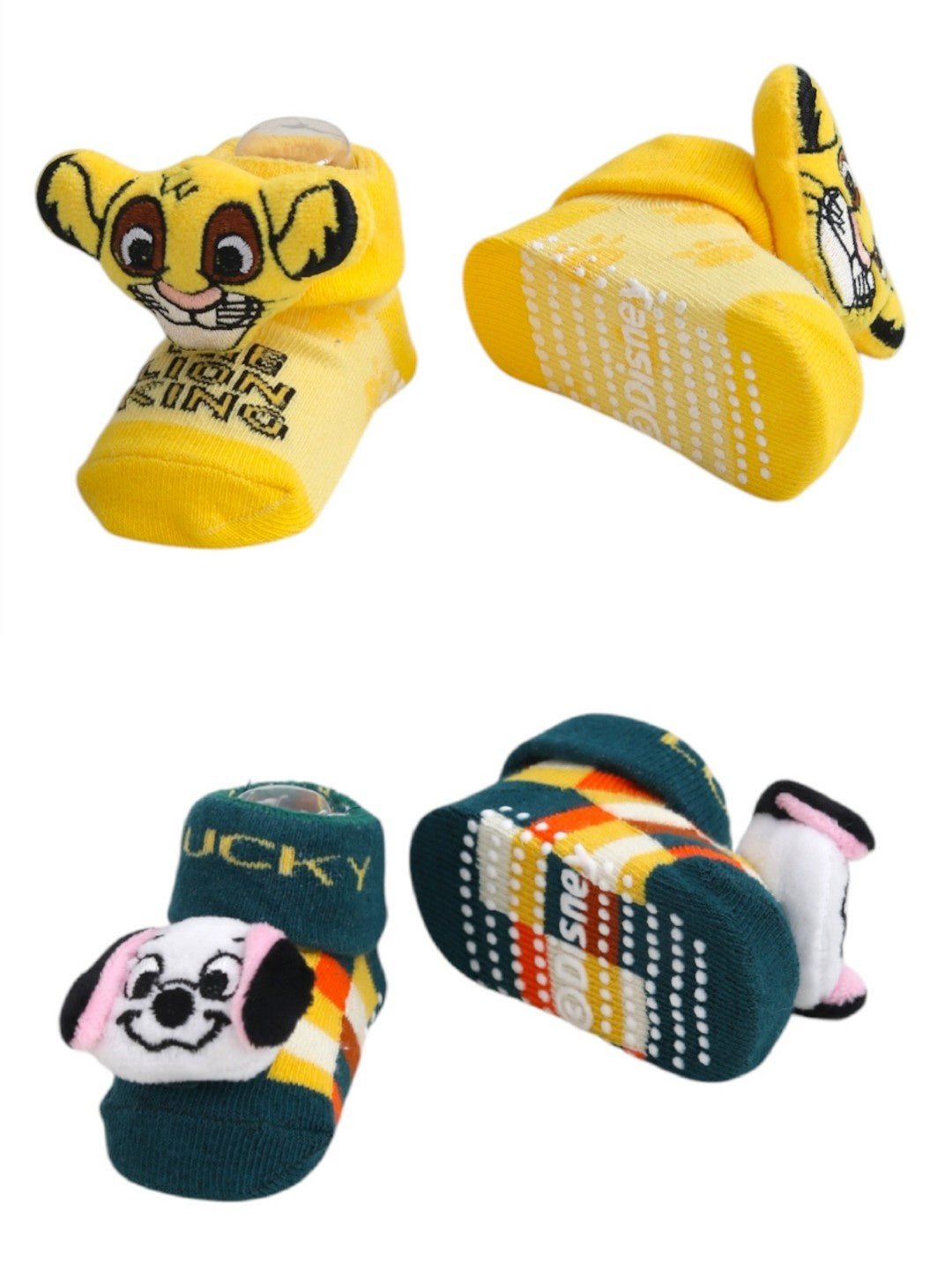 Yellow Bee Disney 3D Socks Duo – Simba & 101 Dalmatians Lucky – Yellow ...