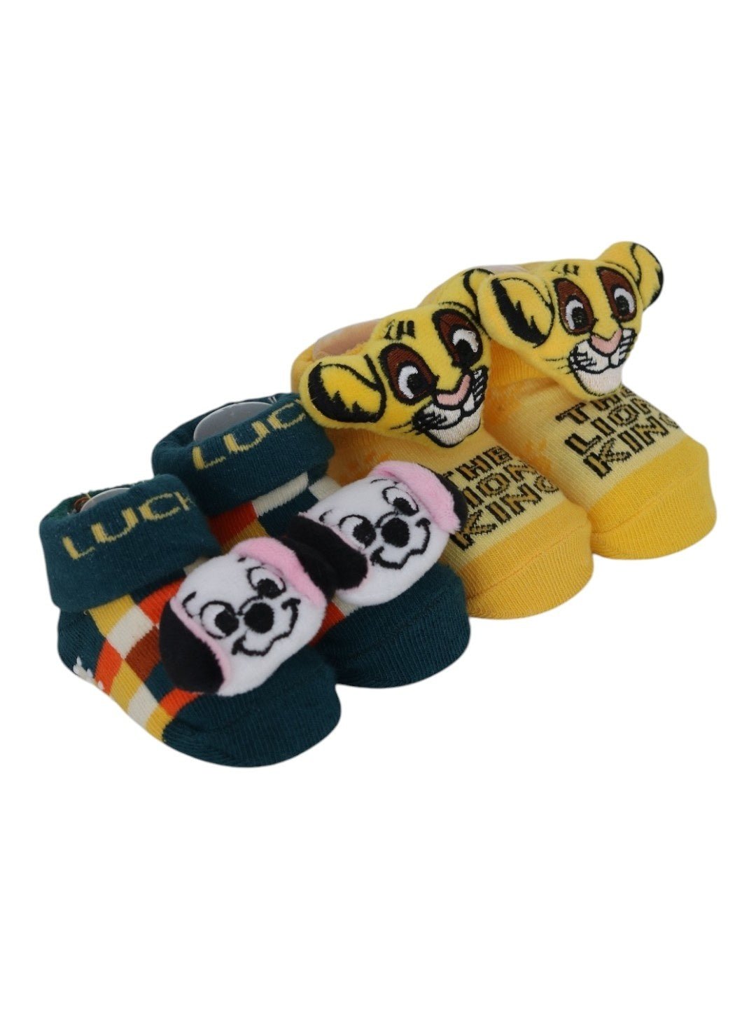Yellow Bee Disney 3D Socks Duo – Simba & 101 Dalmatians Lucky – Yellow ...