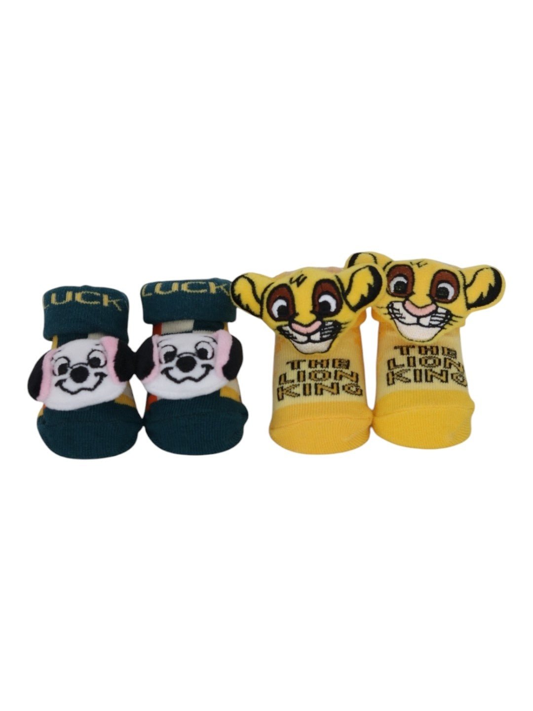 Yellow Bee Disney 3D Socks Duo – Simba & 101 Dalmatians Lucky – Yellow ...