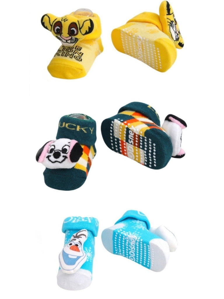 Disney_3D_Socks_Trio_for_Boys_Mickey_Mouse_101_Dalmatians_Lucky_Dog_and_Frozen_Olaf-_Front_Back_View_1