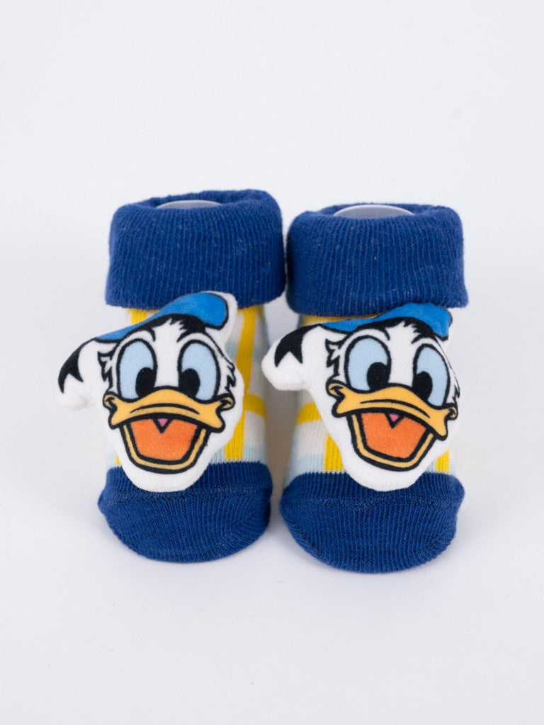 Yellow Bee Boy's Disney Donald Duck Face 3D Socks-Front View