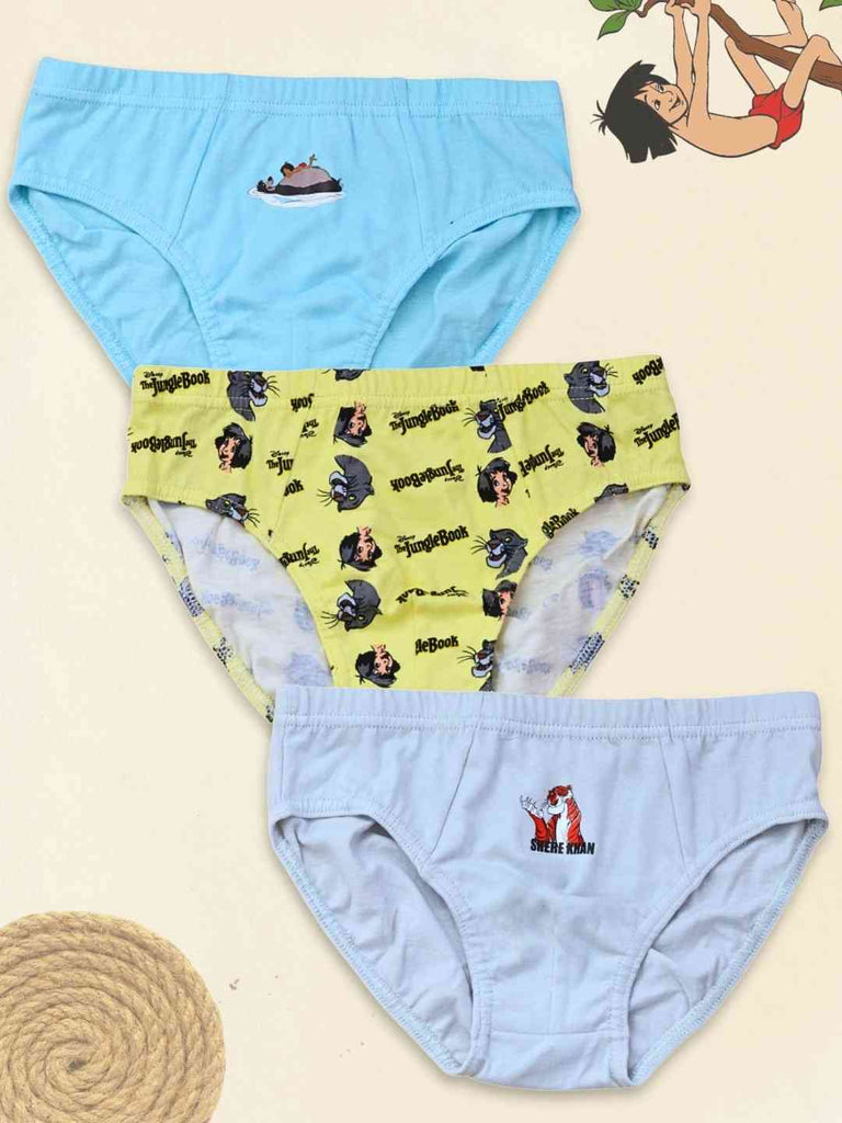 Yellow Bee Boy's Disney Jungle Book Cotton Underwear Briefs – Multicolor, 3-Pack- Creative View