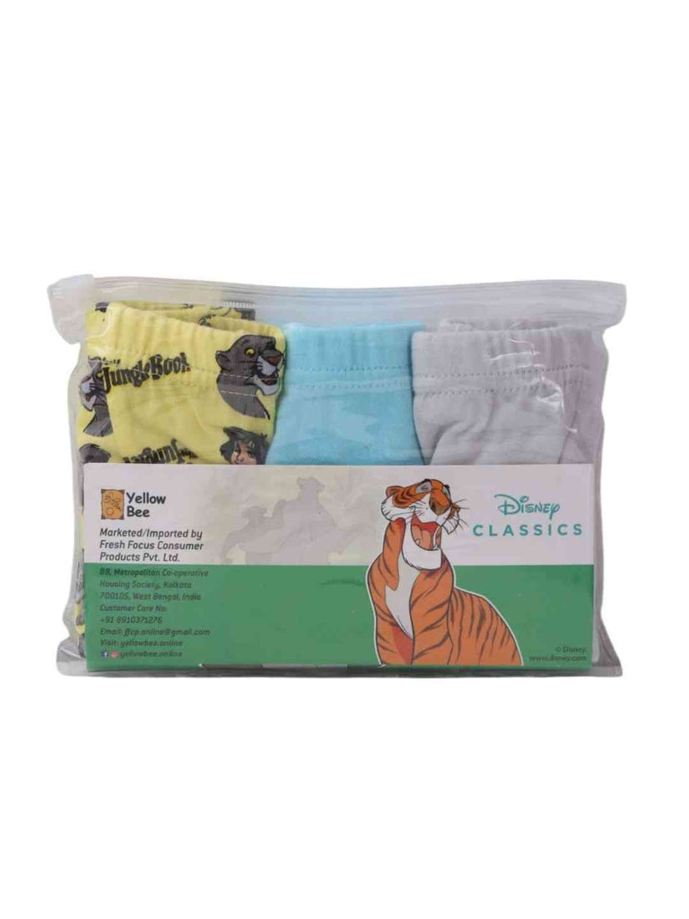 Yellow Bee Boy's Disney Jungle Book Cotton Underwear Briefs – Multicolor, 3-Pack- Back View