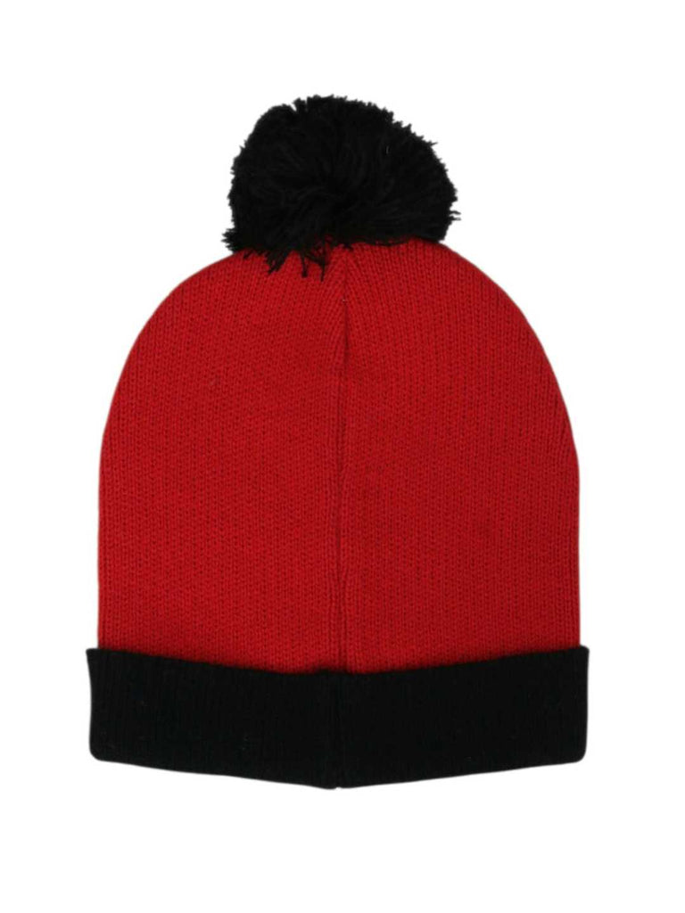 Yellow Bee Boy's Disney Lightning McQueen Flip Sequins Pom Pom Winter Hats - Red & Black-Back View