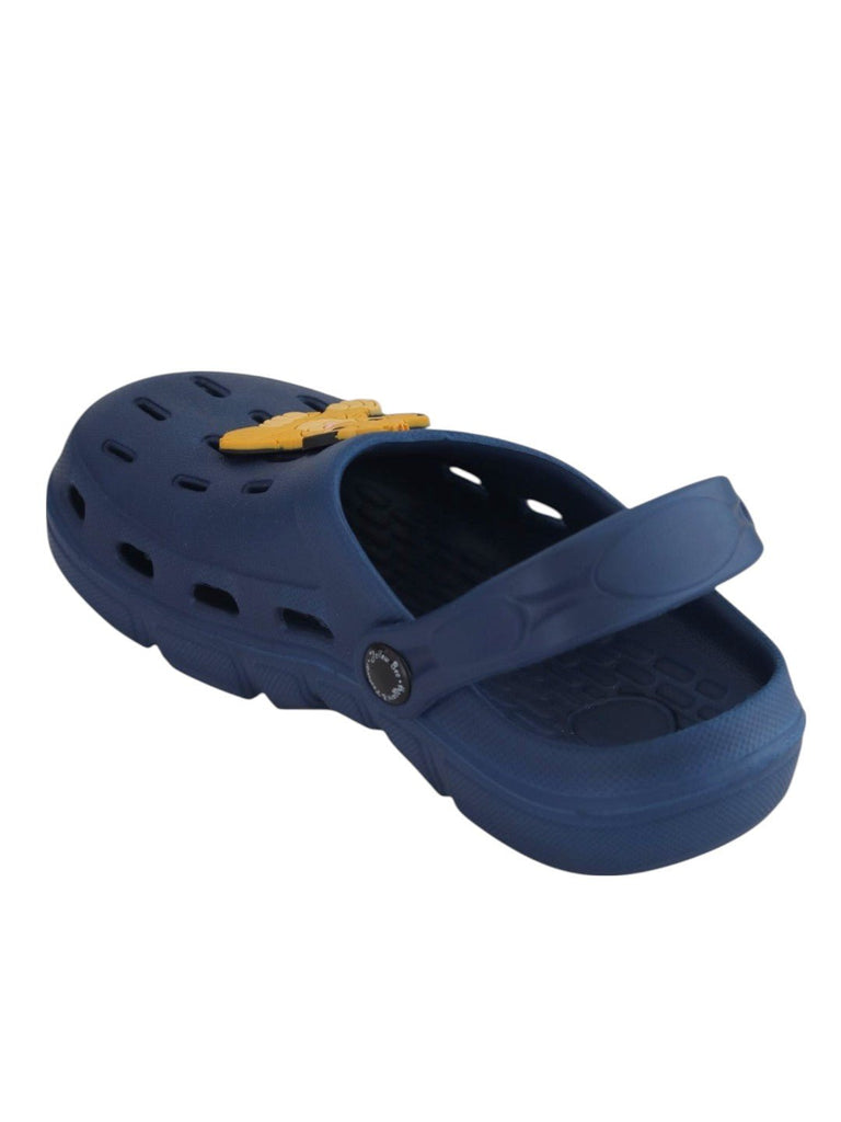Yellow Bee Boys’ Disney Lion King Simba Clogs with Cute Paw Pose Charms – Navy Blue - Back View