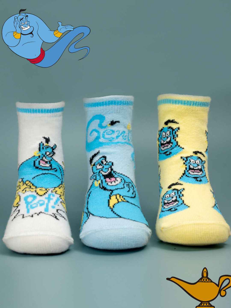 Yellow Bee Boy's Disney Magical Aladdin’s Genie Socks - Pack of 3 - Creative View