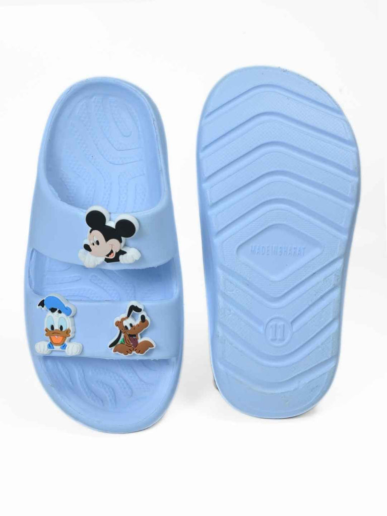 Yellow_Bee_Boys_Light_Blue_Disney_Slides_with_Mickey_Donald_Pluto_Charms_-_Top_And_Bottom_View