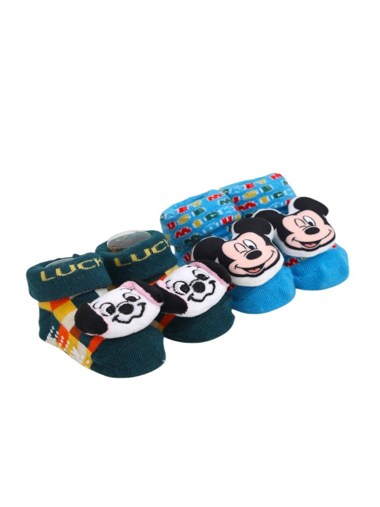 Yellow Bee Boy's Disney Mickey Mouse and 101 Dalmatians Lucky Dog 3D Socks Combo- Side View