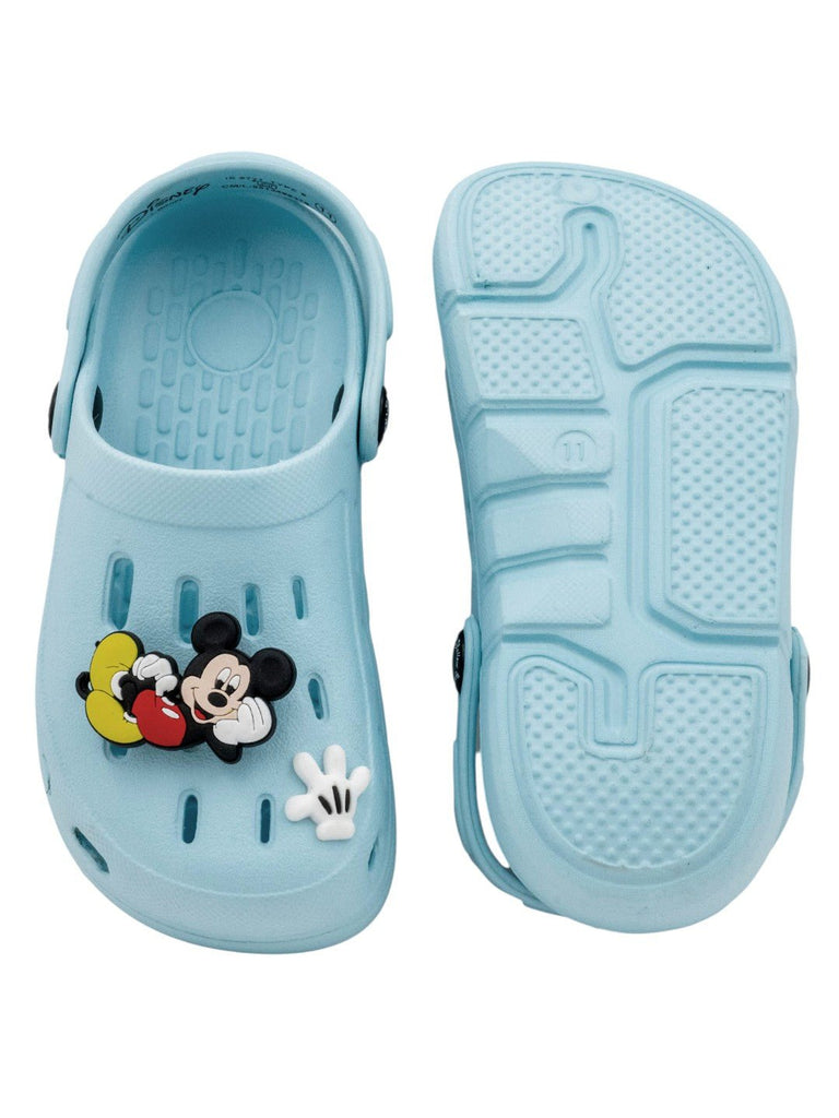 YellowBeeBoys_DisneyMickeyMouseClogswith3DCharacterCharm_LightBlueFront_BackView