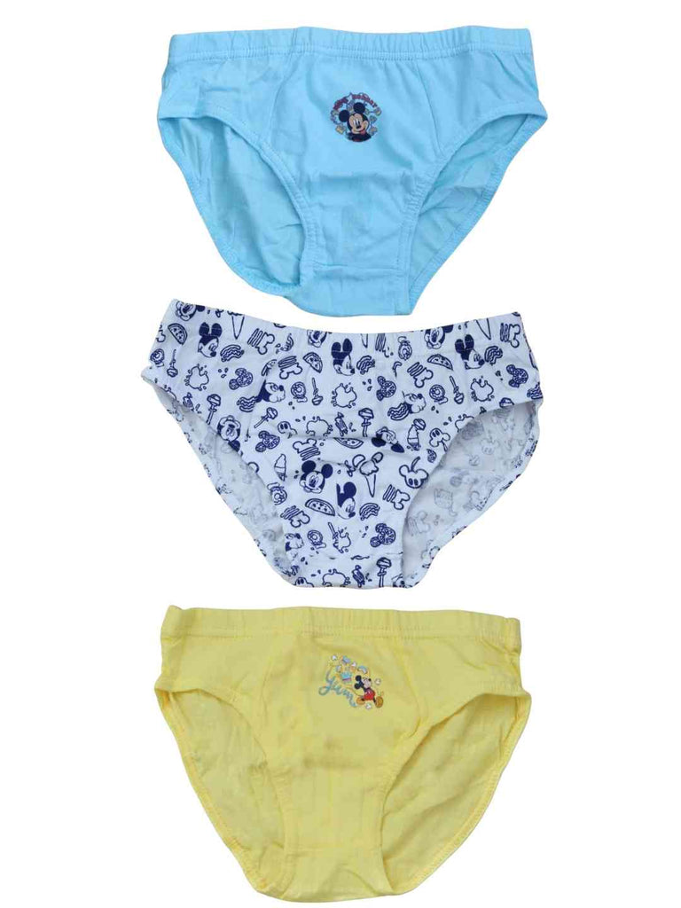 Yellow Bee Boy's Disney Mickey Mouse Cotton Underwear Briefs – Multicolor, 3-Pack- Full View