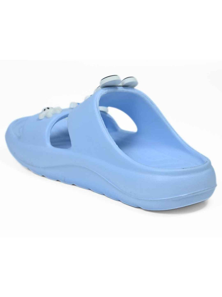 Yellow Bee Boys’ Disney Mickey Mouse, Donald Duck Slides with Glove Charms- Blue-Back View