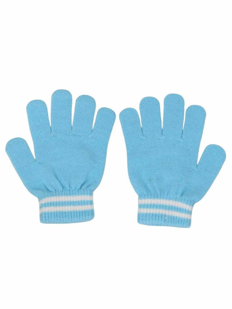 Yellow Bee Boy's Disney Mickey Mouse Pom Pom Winter Hat With Gloves Set- Blue- Back View