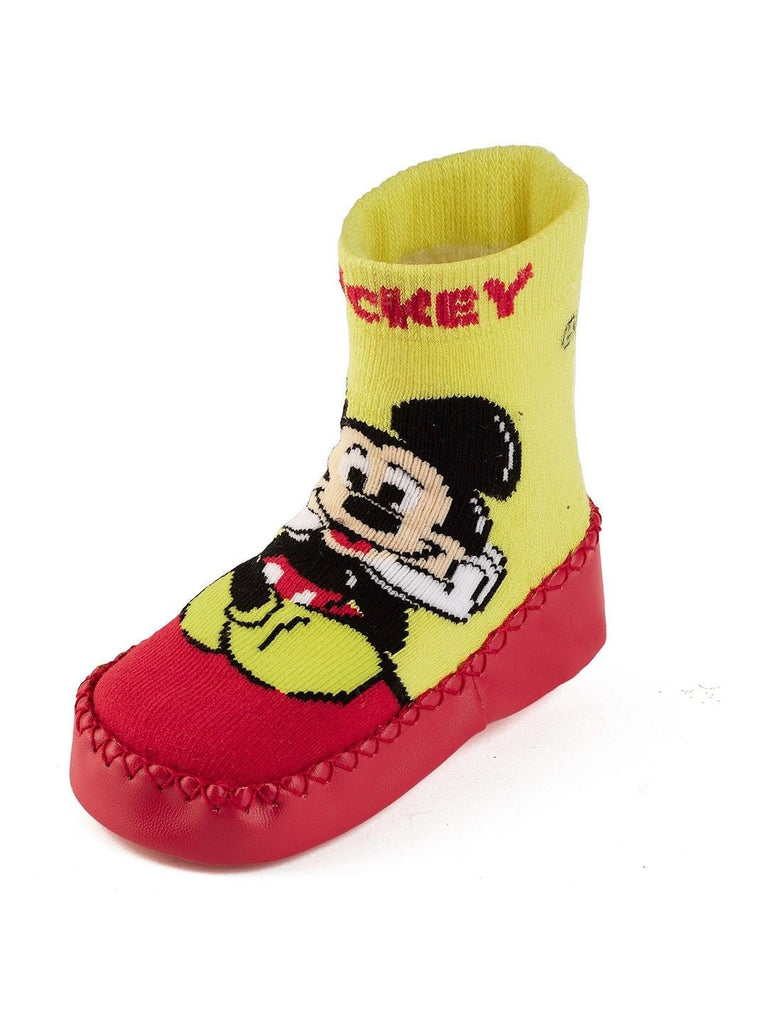 Yellow_Bee_Boys_Disney_Mickey_Mouse_Soft_Leather_Socks_-_Red_Yellow-Close_up_1