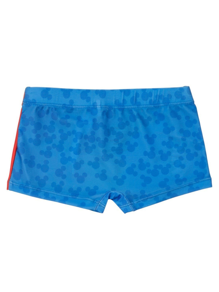Yellow Bee Boys’ Disney Mickey Mouse Swim Shorts – Bold Red & Blue Design with Iconic Mickey Graphic-Back View