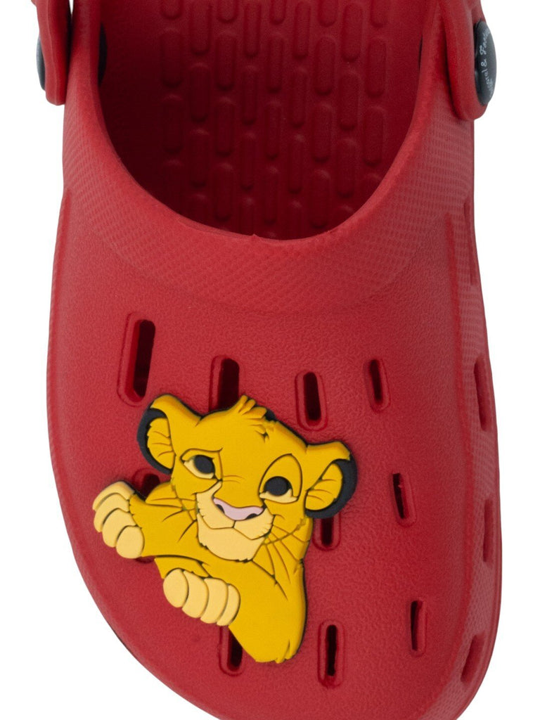 YellowBeeBoy_sDisneySimbaClogswith3DLionKingCharmforBoys_Red-FrontView