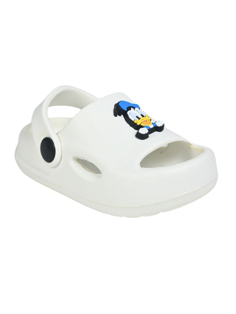 Yellow Bee Boy's Disney Sweet & Classic Donald Duck Charm Sandals – White  Angle View