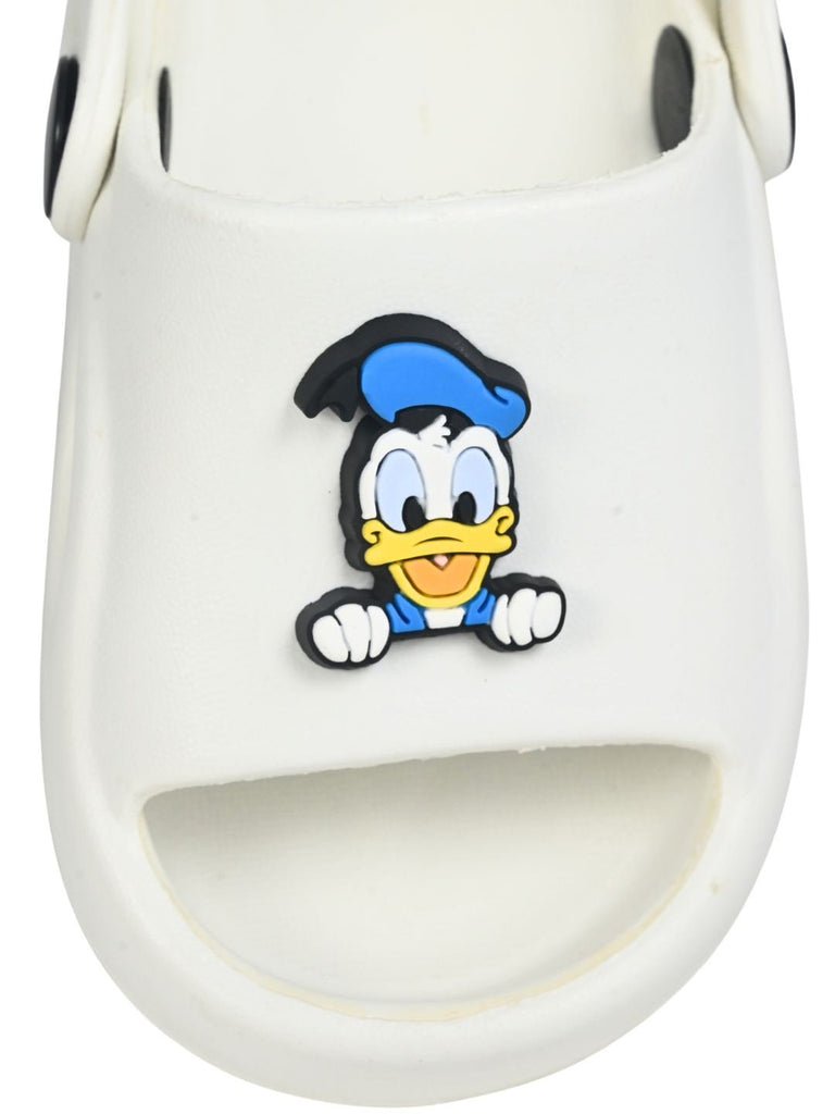 Yellow_Bee_Boy_s_Disney_Sweet_Classic_Donald_Duck_Charm_Sandals_White_Front  view